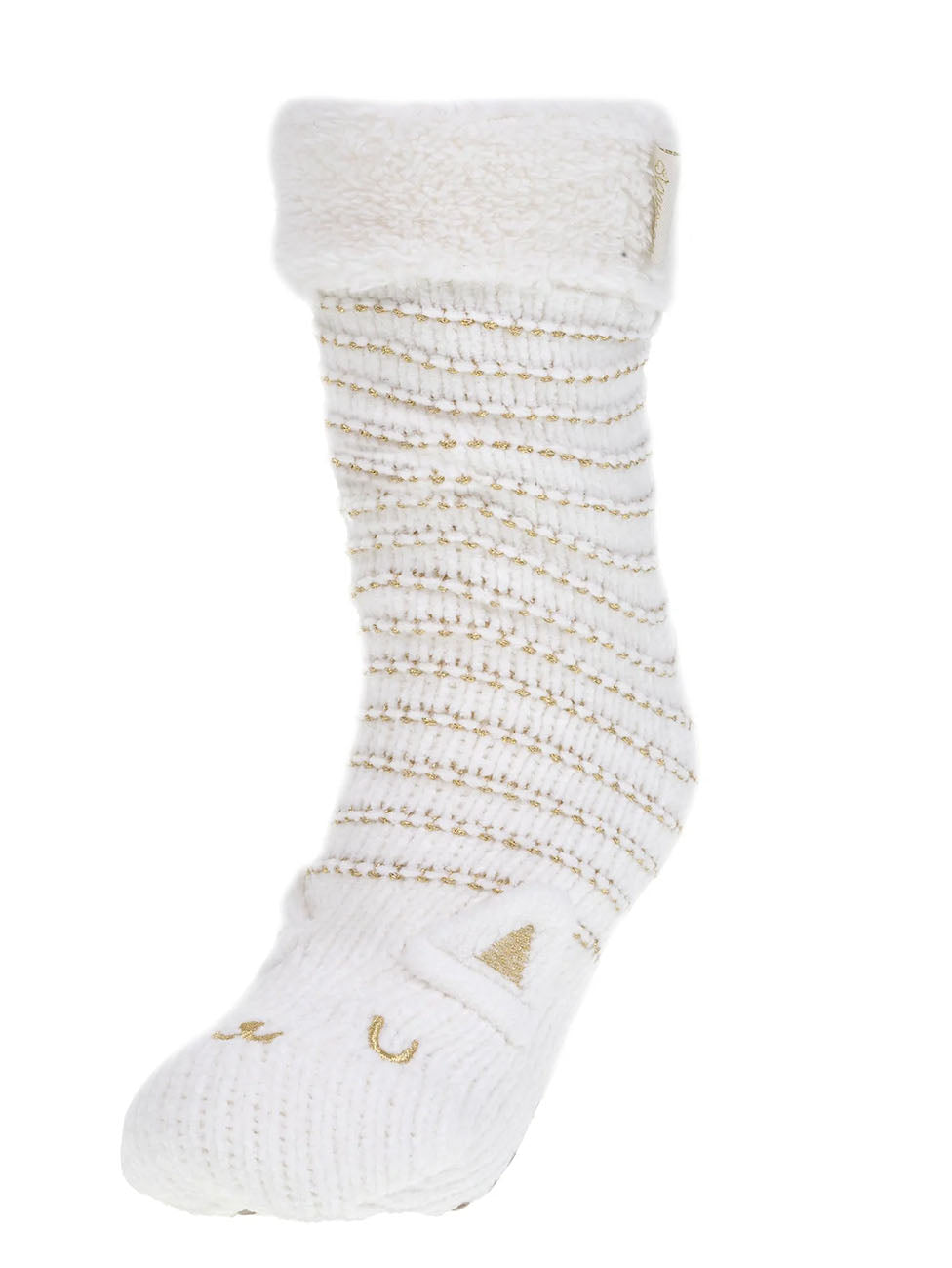 Isotoner Ivory Cat Women's Lined Socks