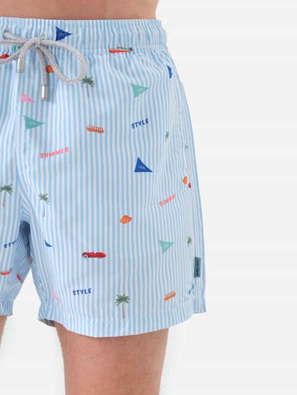 John Frank All Over Printed Swimshorts - Striped