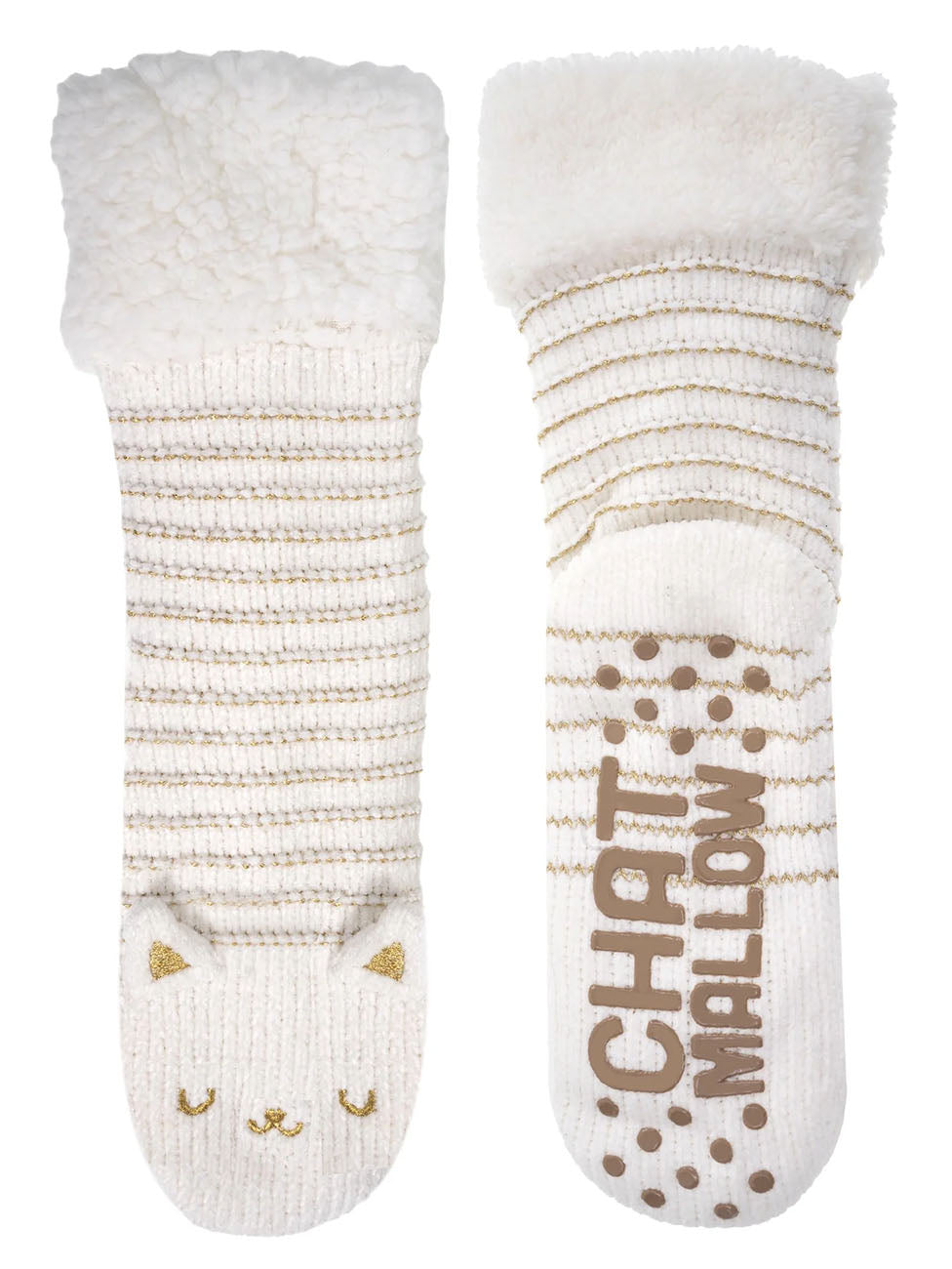 Isotoner Ivory Cat Women's Lined Socks