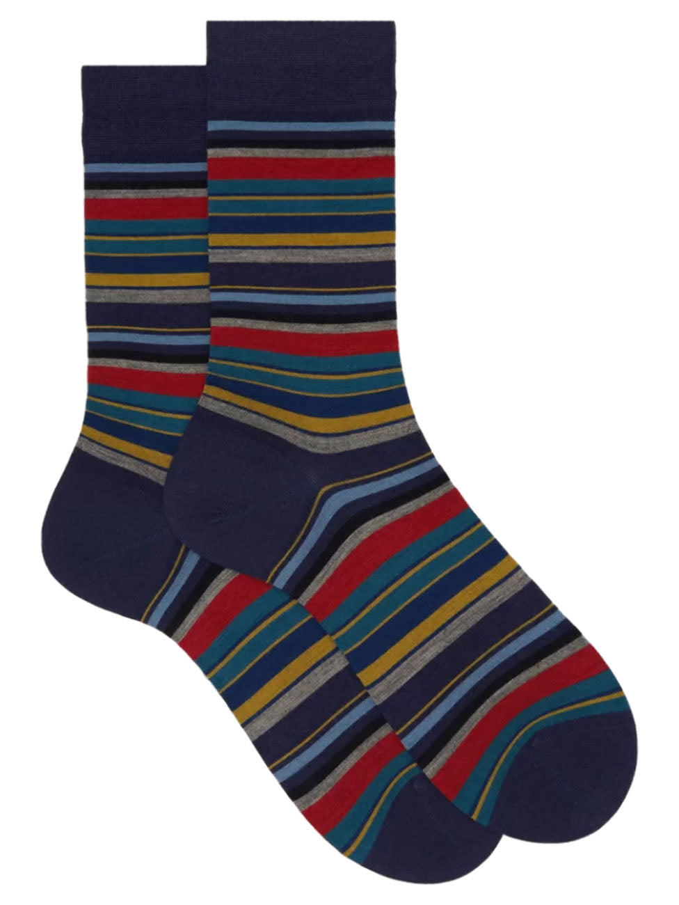 Doré Doré Men's Fine-Striped Wool Socks