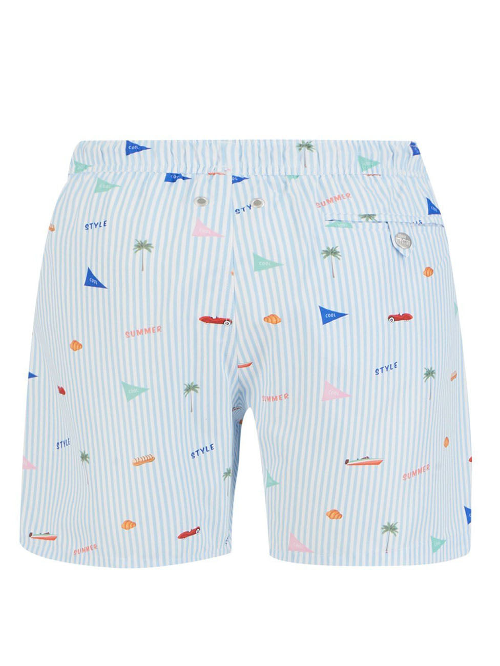 John Frank All Over Printed Swimshorts - Striped
