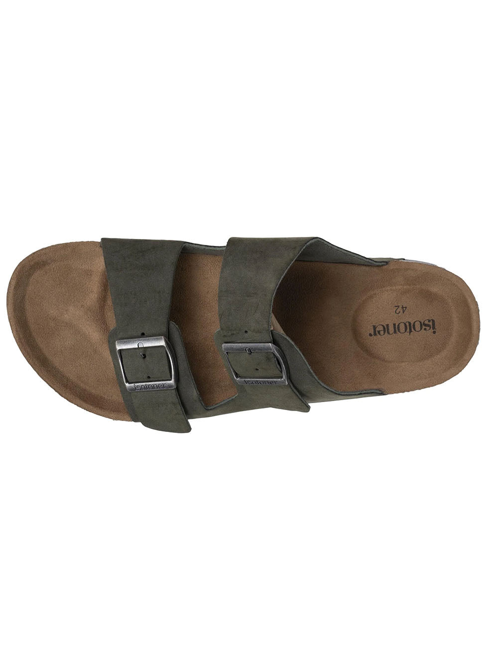 Isotoner Men's Comfort Double Buckle Khaki Slippers