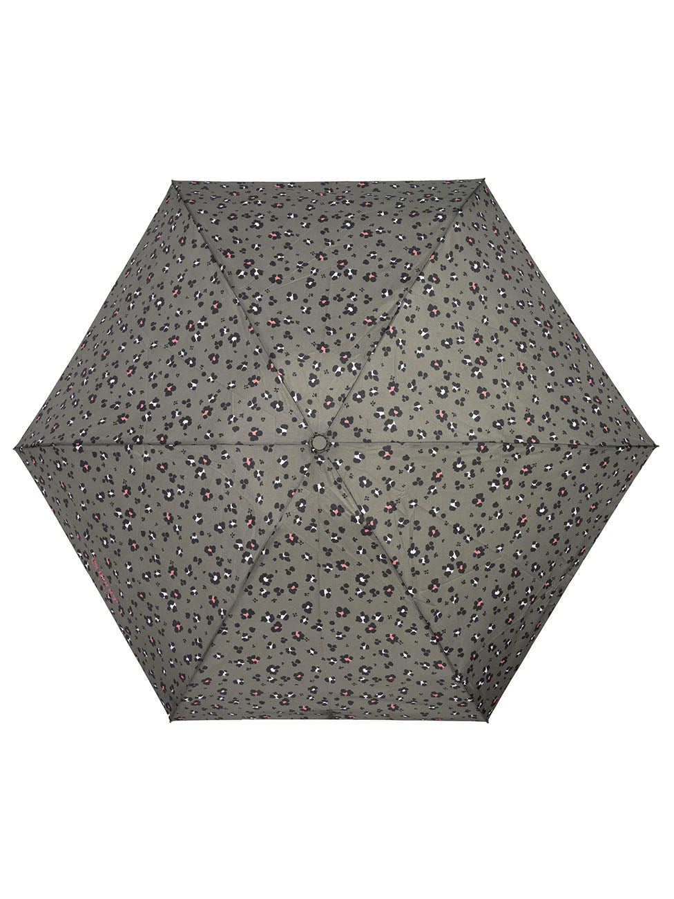 Isotoner Mini Auto Khaki Leopard Umbrella