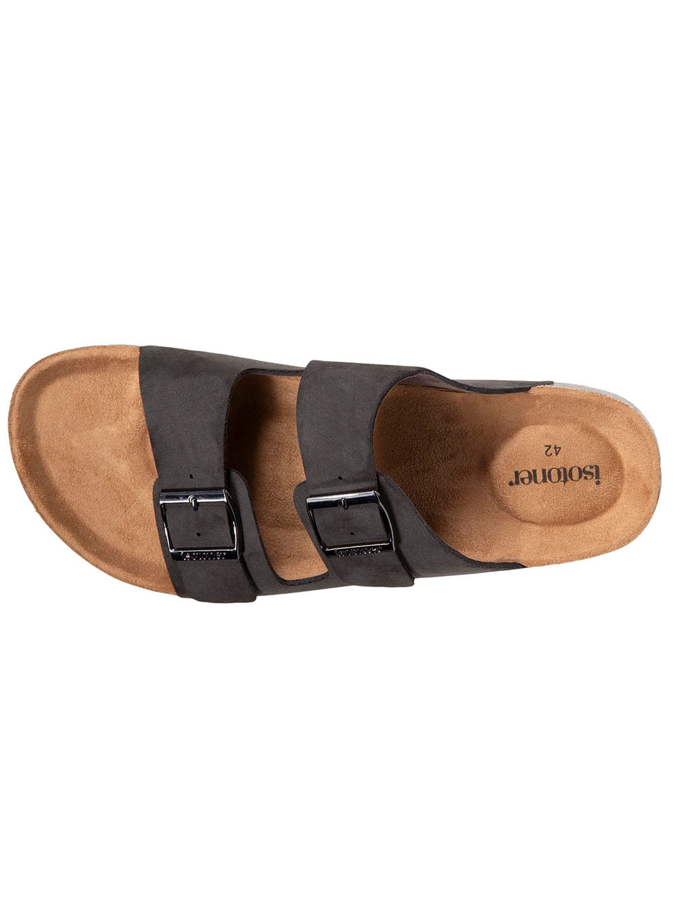 Isotoner Men's Comfort Double Buckle Grey Slippers