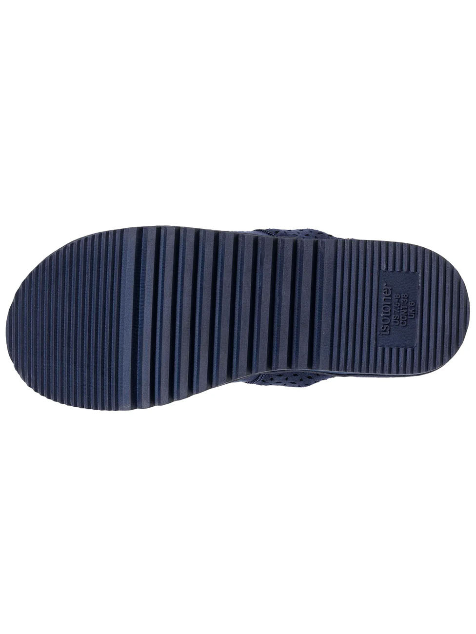 Isotoner Women's Navy Blue Notched Mule Slippers