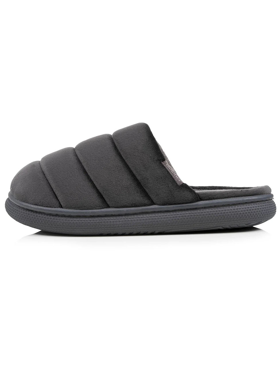 Isotoner Xtra Comfort Velvet Grey Slippers