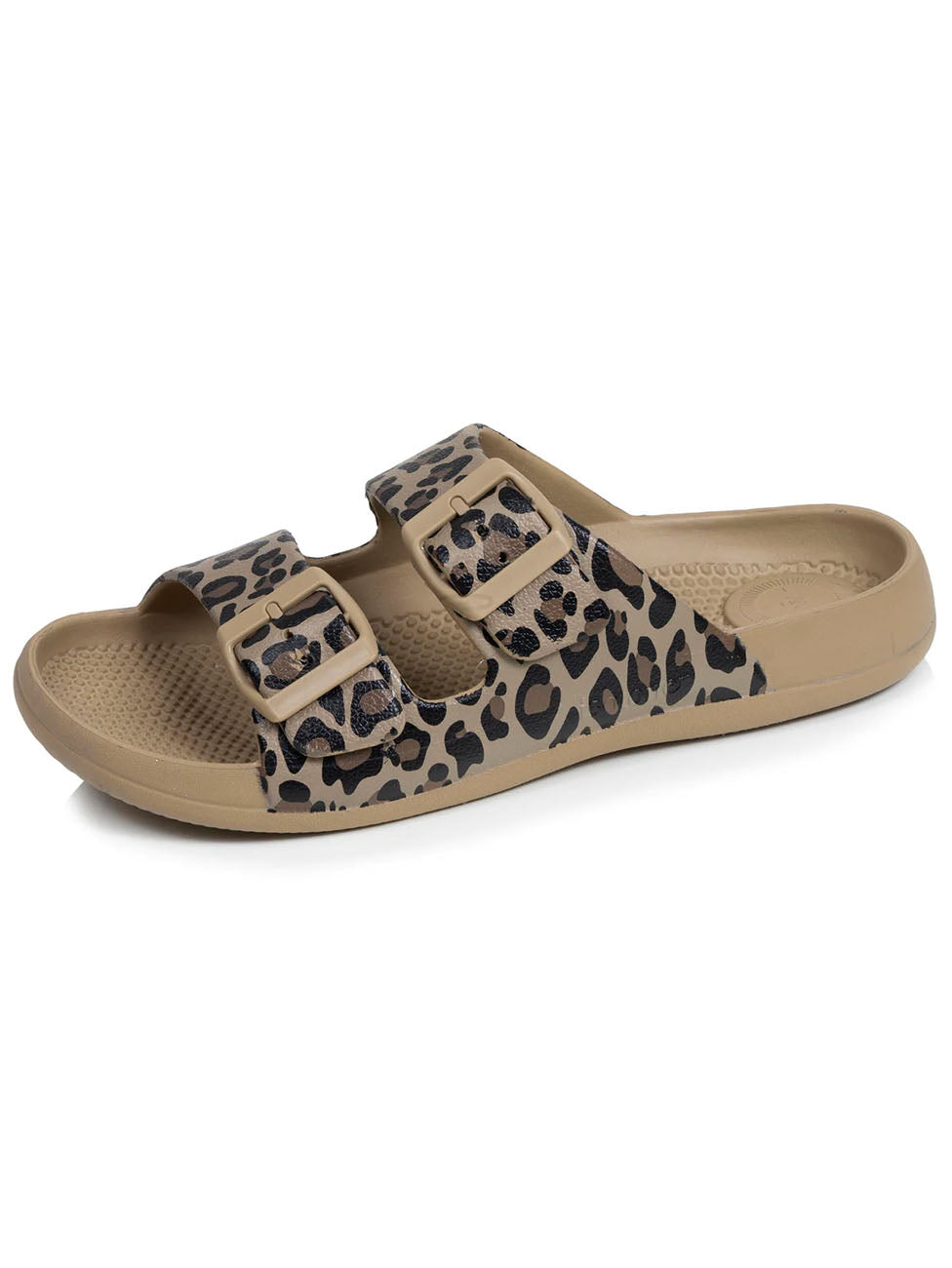 Isotoner Beige Leopard Ajustable Slippers