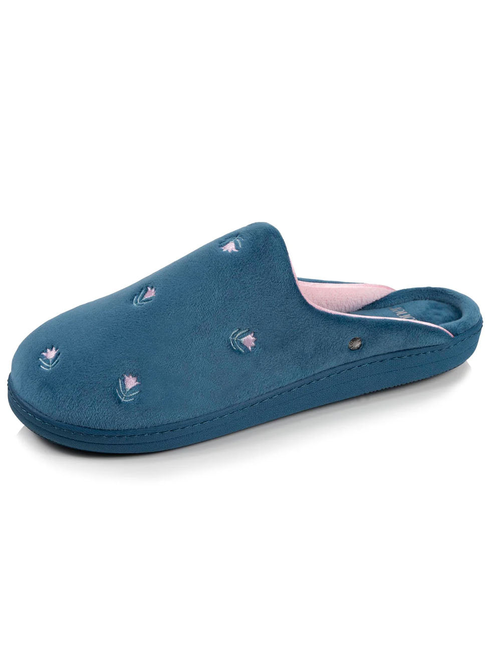 Isotoner Bleu Canard Floral Slippers