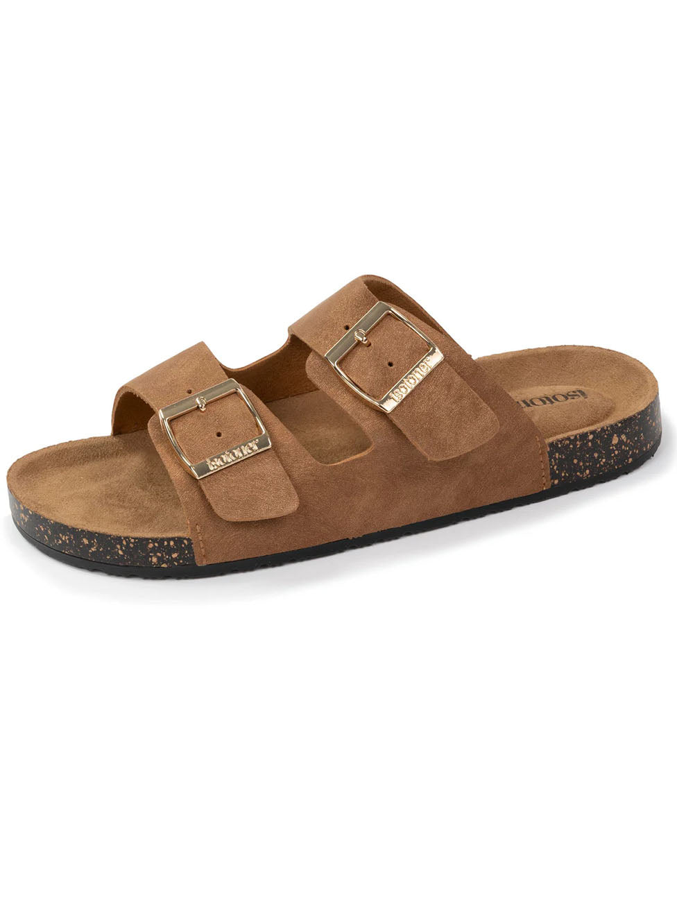 Isotoner Women's Double Strap Camel Slippers