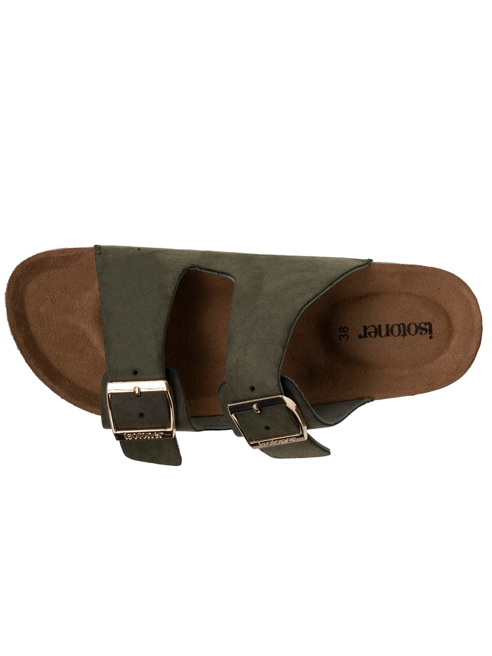 Isotoner Women's Double Strap Kaki Slippers
