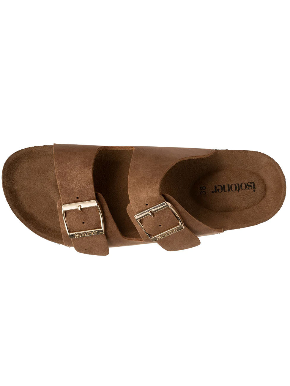 Isotoner Women's Double Strap Camel Slippers