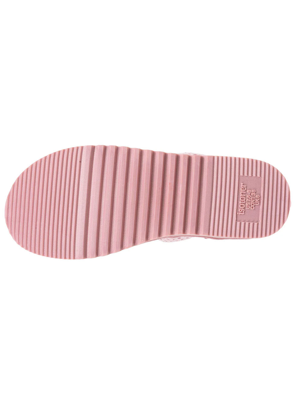 Isotoner Women's Pink Notched Mule Slippers