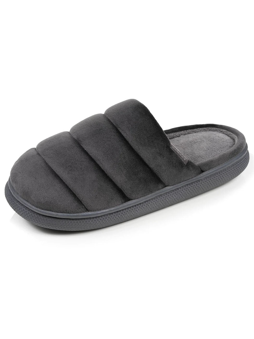 Isotoner Xtra Comfort Velvet Grey Slippers
