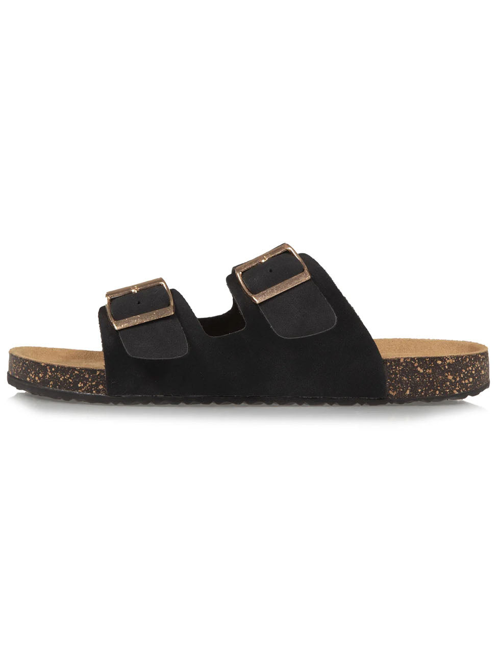 Isotoner Women's Double Strap Black Slippers