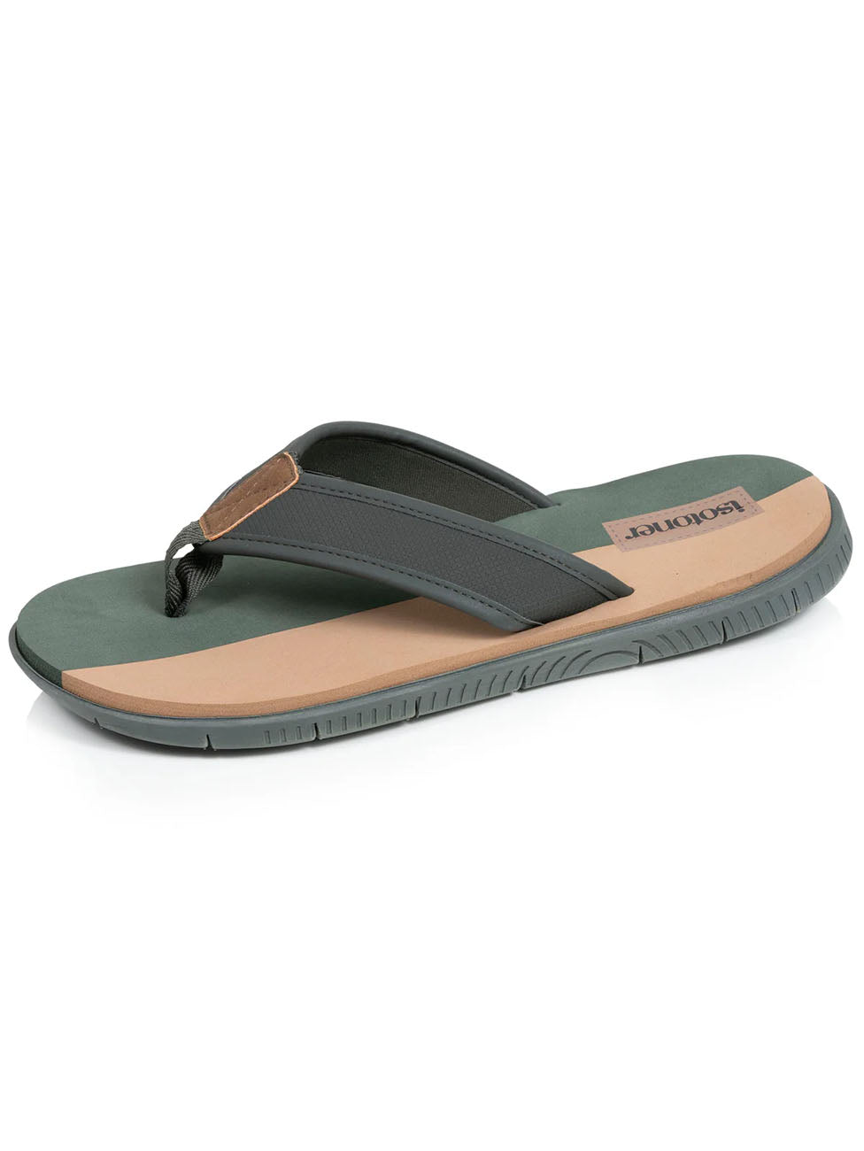 Isotoner Khaki Two-Tone Comfort Flip Flops