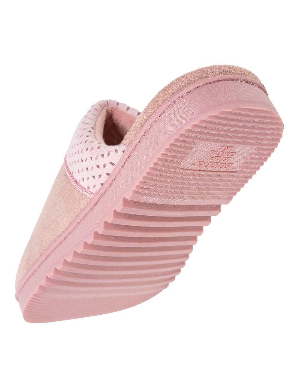 Isotoner Women's Pink Notched Mule Slippers