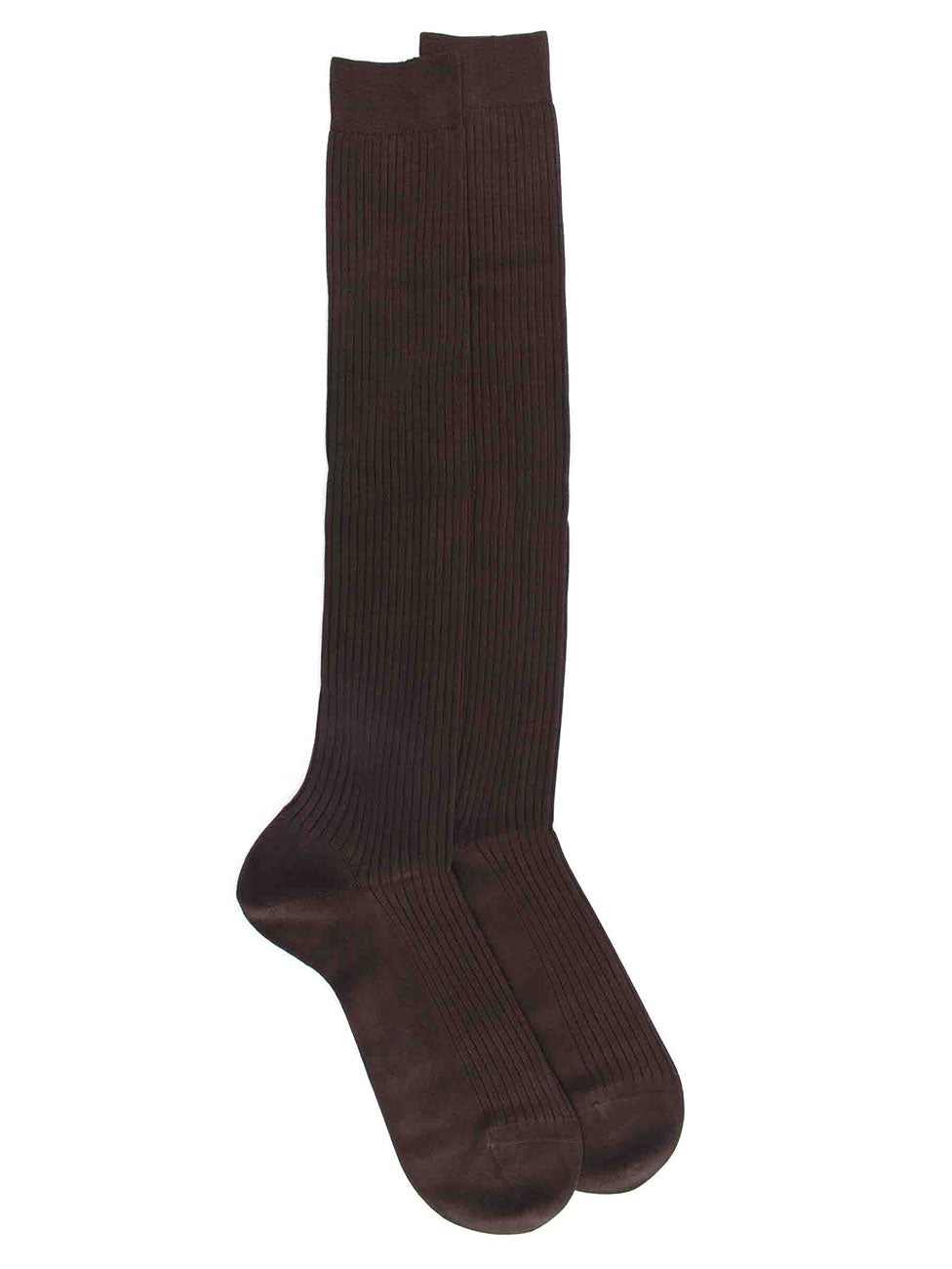 Doré Doré Men's Pure Cotton Lisle Ribbed Knee-High Socks