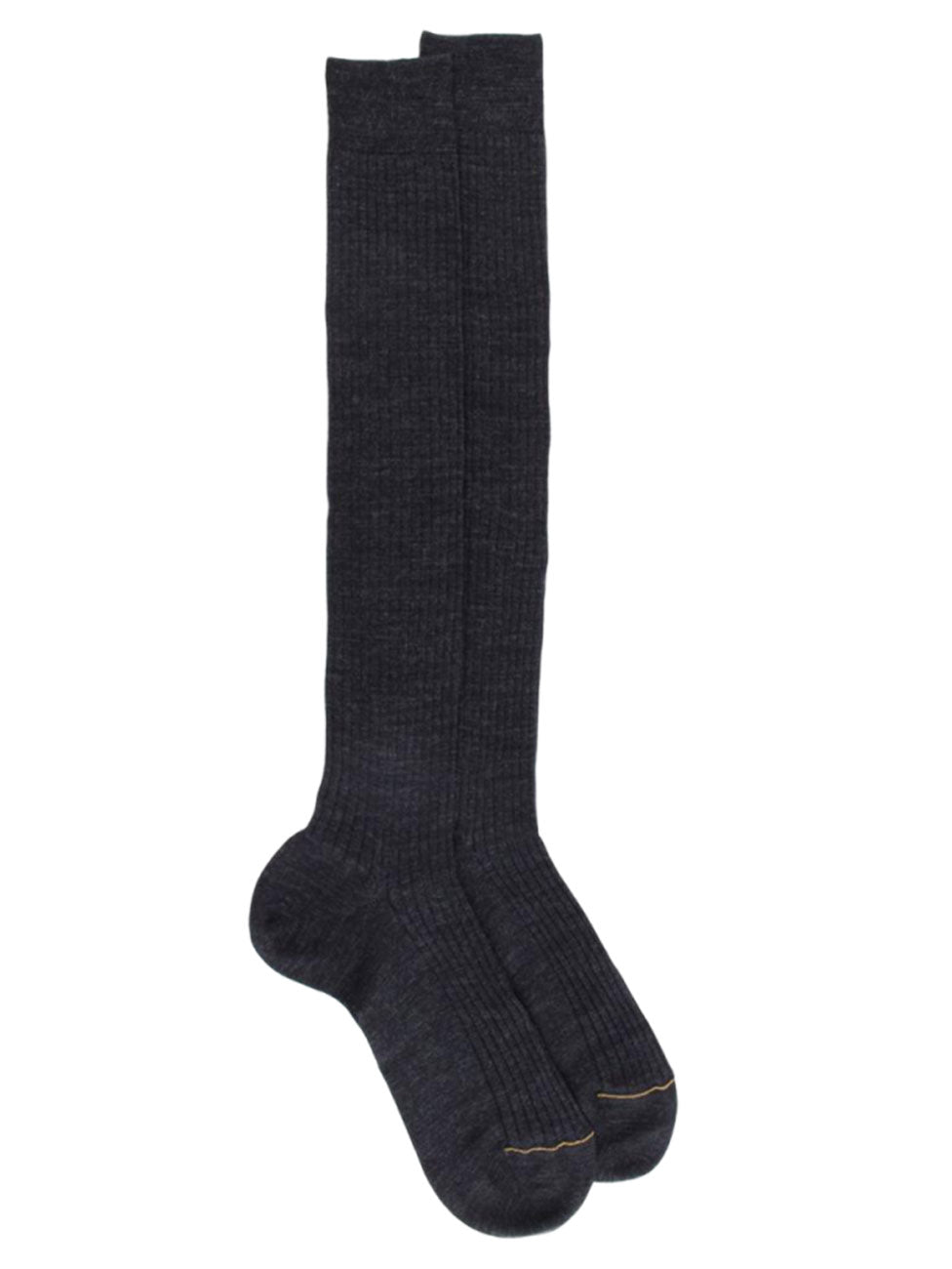 Doré Doré Men's Luxury Fine Merino Wool Ribbed Knee-High Socks