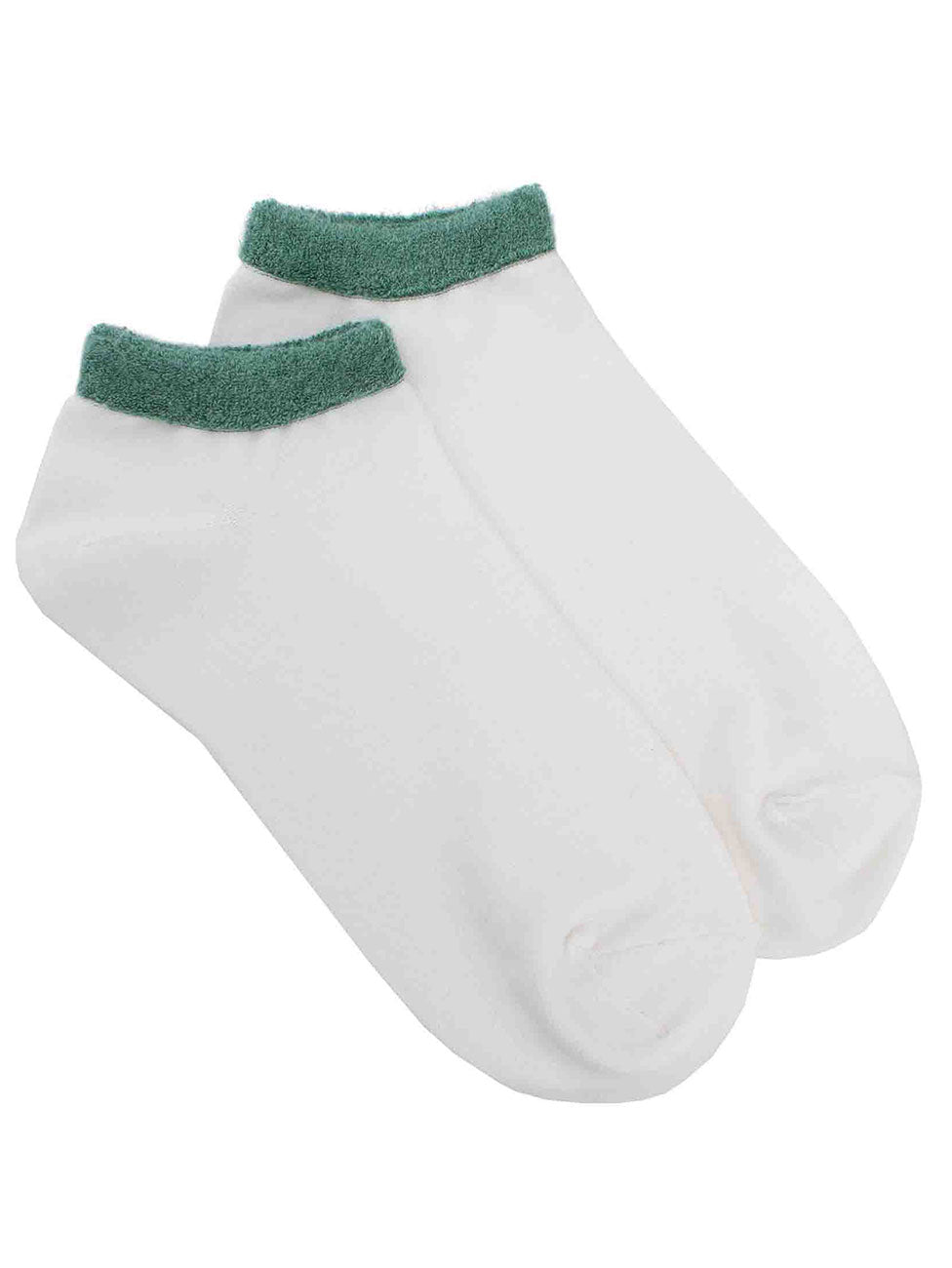 Doré Doré Fine Gauge Egyptian Cotton Sneaker Socks With Colored Terry Top Cuff