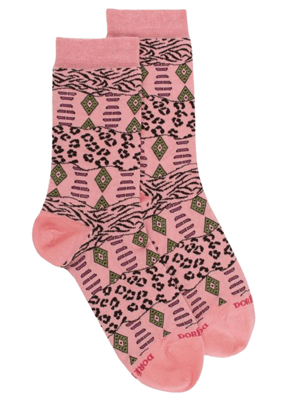 Doré Doré Cotton Socks With Zebra And Ethnic Repeat Patter