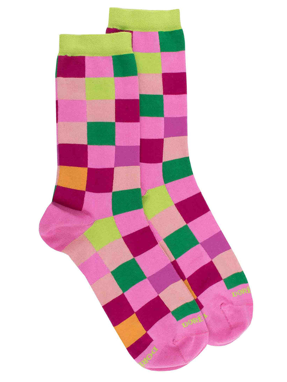 Doré Doré Soft Cotton Chessboard Socks