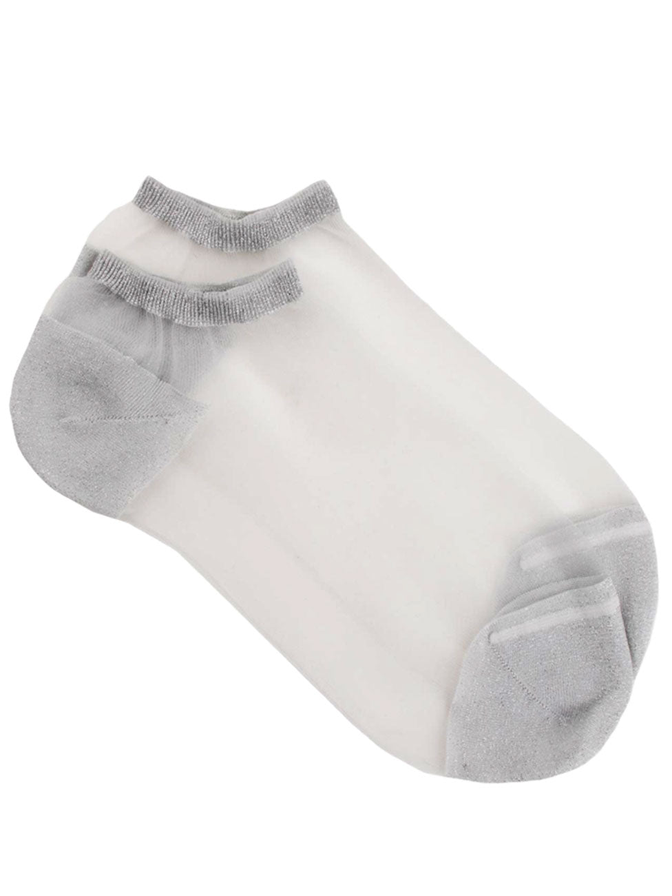 Doré Doré Transparent Socks With Shiny Lurex Toes And Heels