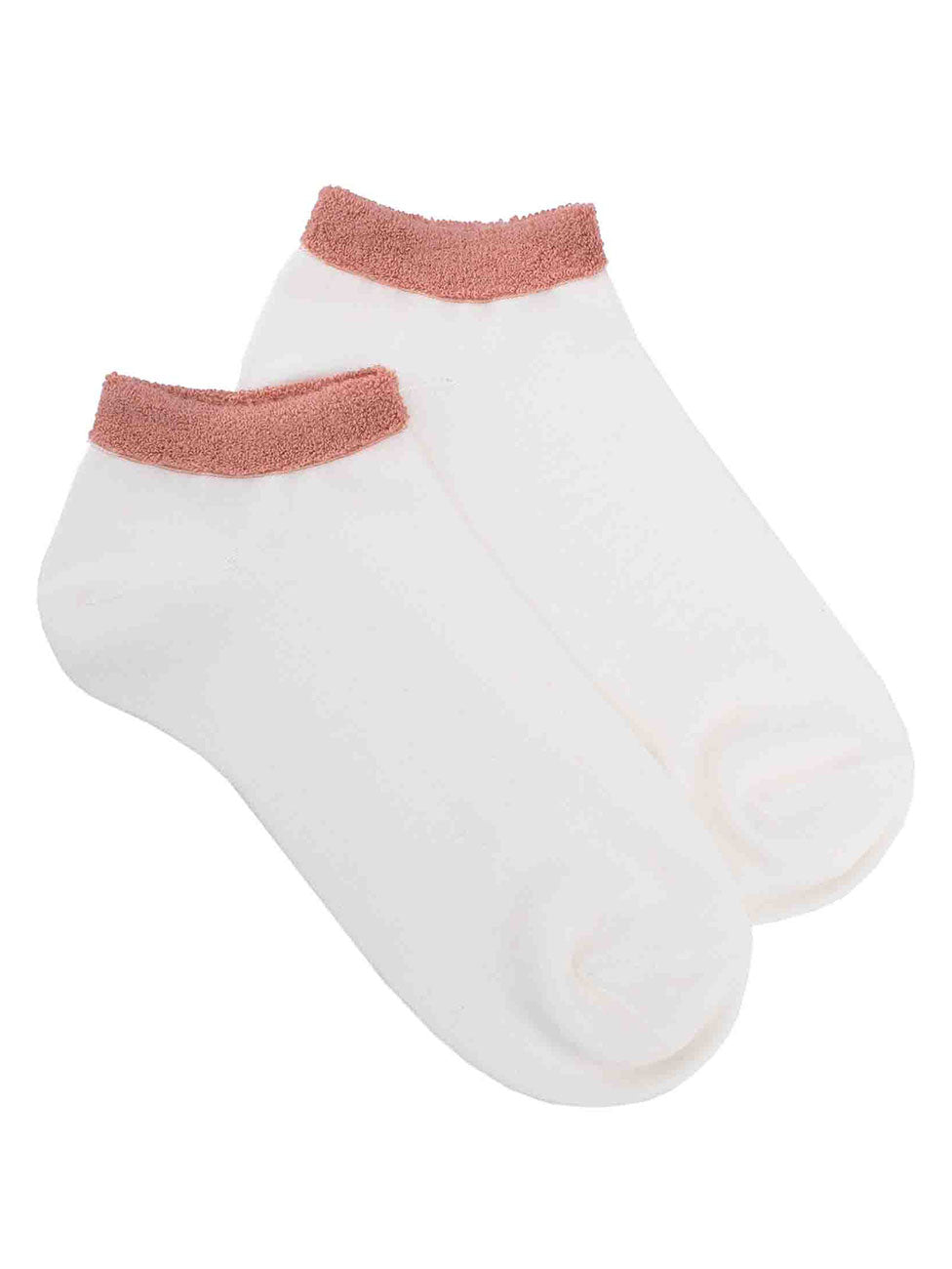 Doré Doré Fine Gauge Egyptian Cotton Sneaker Socks With Colored Terry Top Cuff